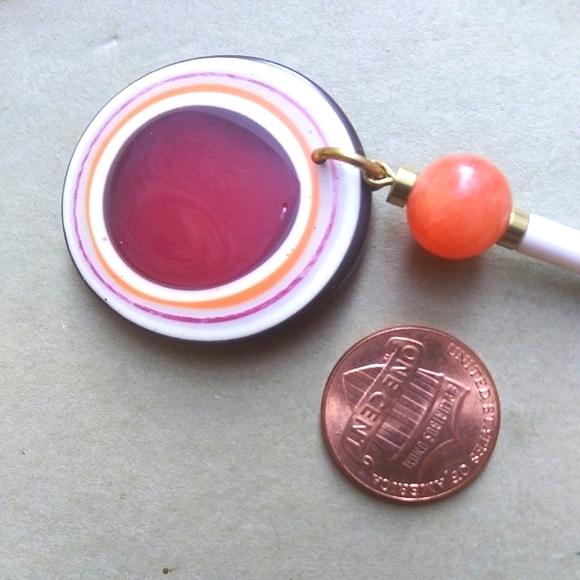 'Jaded Industry' Earrings - Beet Red - Picture 5 of 5